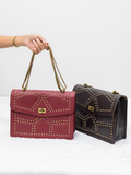 Faux Leather Studded Bag